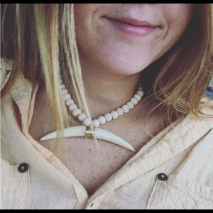 Crescent beaded necklace